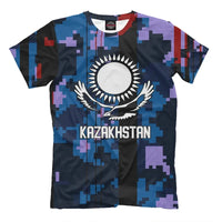 Kazakhstan Flag Graphic T Shirts Men Military 3D Printed T-shirt Classic O-Neck Oversized Women T Shirt Streetwear Mens Clothing
