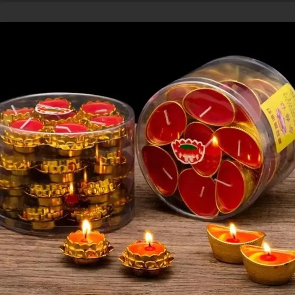 28 Pcs Handmade Lotus Flower TeaLight Candle, Floating Candle and Tea Lights, Centerpieces for Tables, Bridal Baby Shower