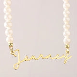 Pearl Hindi Name Necklace Personalized Jewelry Custom Sanskrit Name Necklaces for Women Stainless Steel Jewelry Gift