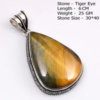 Genuine Amazonite Turquoise Agate Jasper Tiger Eye  Antique Pendant