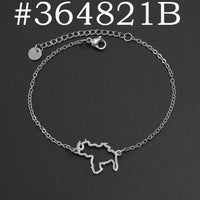 Anniyo 18CM + 5CM Venezuela Map Bracelet for Women Stainless Steel Jewelry  #364721