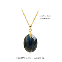 Fashion Natural Labradorite Necklace Pendant Triangle Round Teardrop and Other Ladies Friendship Mother Gift Necklace Jewelry