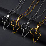 Anniyo Morocco and Eritrea Map Pendant Necklaces Stainless Steel Jewelry #313421