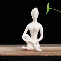 ERMAKOVA 12 Styles Abstract Art Ceramic Yoga Poses Figurine Porcelain Lady Figure Statue Home Yoga Studio Decor Ornament