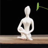 ERMAKOVA 12 Styles Abstract Art Ceramic Yoga Poses Figurine Porcelain Lady Figure Statue Home Yoga Studio Decor Ornament