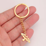 Dawapara Vintage Eagle Crow Raven Pendant Keychain Viking Animal Bird Protection Amulet Stainless Steel Keyring Jewelry