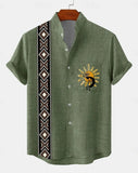 New Men's 3D Fashion Short Sleeve Casual Street Trend Summer Comfort Top Hawaiian Cotton and Linen Shirt