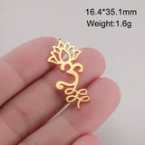 Dawapara Unalome Pendant OM Lotus Flower Charm for Jewelry Making Stainless Steel Spiritual Yoga Symbol Buddhism Accessories