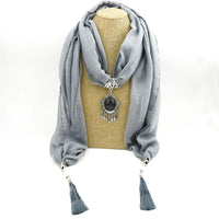 Ahmed Autumn and Winter Fashion Rhinestone Leopard Head Pendant Leopard Scarf Necklace For Women New Neckerchief Scarves Jewelry