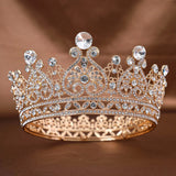 1Pc Golden Baroque Crystal Tiaras And Crowns For Women Bride Rhinestone Prom Diadem Headband Bridal Wedding Hair Accessories