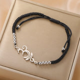 Lucktune OM Symbol Bracelets for Women Men Stainless Steel Women Hand Bracelet Unalome Lotus Buddhism Jewelry Friend Lucky Gift