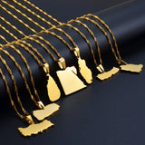 Egypt Nepal Sri Lanka Saudi Arabia Turkey Yemen Qatar Map Pendant Necklaces Polished Flat Design National Jewelry #277821