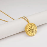 Dawapara Money Talisman of Mammon Pendant Necklace Wealth Abundance Amulet Spiritual Jewelry Stainless Steel Necklace
