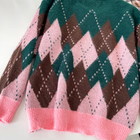SINGREINY Christmas Style Knitting Warm Sweater O Neck Long Sleeves Argyle Design Loose Pullovers 2025 Autumn Casual Women Tops
