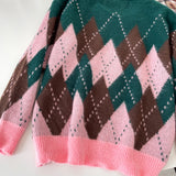 SINGREINY Christmas Style Knitting Warm Sweater O Neck Long Sleeves Argyle Design Loose Pullovers 2025 Autumn Casual Women Tops