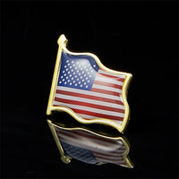 American Flag Hat Tie Tack Badge 3D Waving Lapel Pin United States Paint Pin Brooch Decor