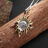 Retro Gothic Sun God Necklace All Seeing Eye Pendant Men's Punk Personality Charm Fashion Trend Amulet Jewelry
