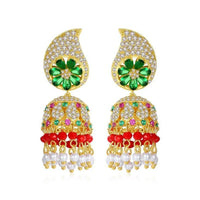 Gypsy Jewelry Retro Ethnic Indian Jhumka Crystal Small Bells Beads Drop Tassel Earrings Women Bohemian Statement Jhumki Tribal