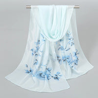 Indian Style New Chiffon Scarves Women Breathable Thin Simulation Silk Scarf Ladies Shawl And Wraps Women Printing Hijab Stole