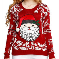 New European and American Christmas Day Sweater Customized Santa Claus Jacquard Knitted Top Hoodie