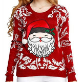 New European and American Christmas Day Sweater Customized Santa Claus Jacquard Knitted Top Hoodie