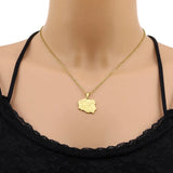 2024 new fashion stainless steel Polish map pendant necklace temperament everything collarbone chain birthday anniversary gift