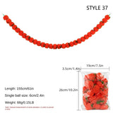 140-160cm Marigold Garland Flower Artificial Festival Wreath Ornament Fake Plant Indian Style Home Party Decor