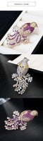 SUYU National Style Retro Color Copper Inlaid Cubic Zirconia Animal Suit Jacket Gift Accessories Female Magpie Brooch