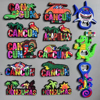 PVC Fridge Magnets Tourist Fridge Magnets for Cancun Mexico Honduras Fridge Decorations Stickers Home Decor