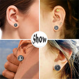 2pcs 18G 316L Stainless Steel Viking Rune Round Stud Earrings for Men Women, Cartilage Tragus Helix Earring Piercing Jewelry
