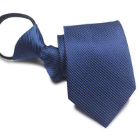 Zipper Ties For Men Women Striped Mens Tie For Business Wedding Skinny Neck Tie Casual Slim Blue deep Light navy blue Necktie