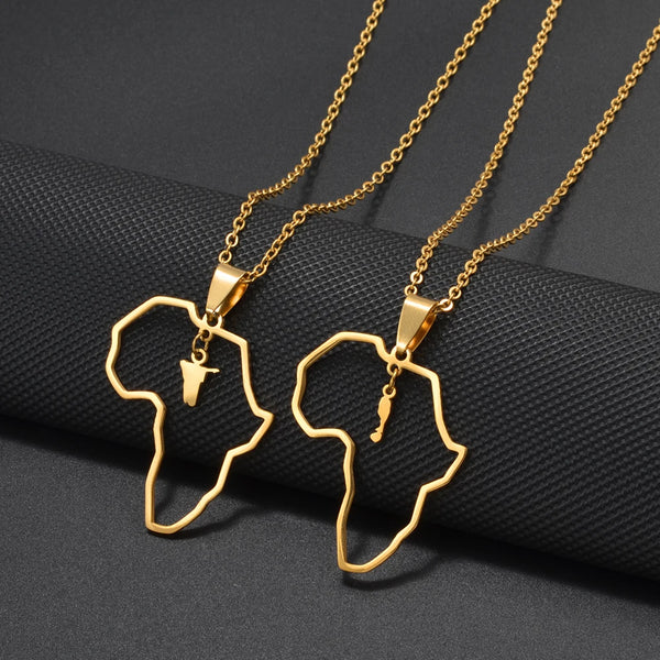 Anniyo Outline Africa Map Pendant Necklaces Jewelry With Namibia,Saint Kitts and Nevis #001362