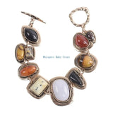 U90E Novel Trend Exaggerated Geometric Metal Stone Bracelet Temperament Bracelet