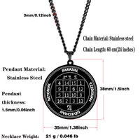 Lucky Gain Money Pantacle of Jupiter Have Great Wealth PARASIEL TZEDEKIAH DEVECHIAH Amulet Magic Stainless Steel Charm Necklace