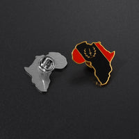 Anniyo 2.9CM African American Map Flag Brooch Stainless Steel Brooches Jewelry For Women Men #543662