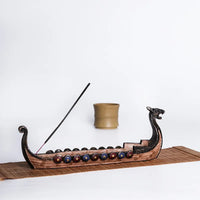Dragon Boat Incense Stick Holder Burner Hand Carved Censer Ornaments Retro Incense Burners Traditional Design Home Decoration