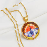 Anniyo Yezidi Lalish Glass Pendant Necklaces Holiest Temple of the Yazidis for Women Men Girls #D0047