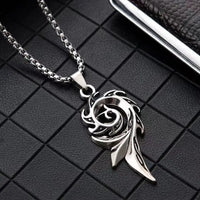 Korean hip hop Necklace female ins Phoenix flame pendant men's fashion personality titanium steel pendant punk disco accessories