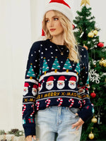 Autumn And Winter Christmas Tree Sweater Pullover Small Snowman Sweater New Fashion Elegant Casual Loose Top Sweater 2025