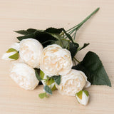 Silk Artificial Flower Rose Peony Bouque Home Decoration Bridal Holding Flower Wedding Decor Bouquet DIY Fake Flower Arrangement