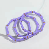 3pcs Leopard Acrylic Bamboo Women's Hand Bracelets Retro Stack Thin Tube Beaded Elastic Bracelet Bangle Couple Jewelry Gift