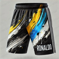 AI Design Printed Ronaldo Graffiti Oversized Football Shorts - Sweat-Wicking, Quick-Drying for Daily Training Beach shorts