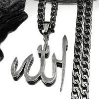 Arabic Allah God Pendant Necklace for Men Women Stainless Steel Gold Plated Islamic Muslim Amulet Necklaces Jewelry N3238S05