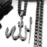 Arabic Allah God Pendant Necklace for Men Women Stainless Steel Gold Plated Islamic Muslim Amulet Necklaces Jewelry N3238S05