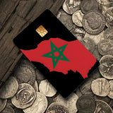 Morocco Map Flag  Card Stickers  Holographic Sticker Film Skin Cover for Credit Debit Card