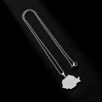 2024 new fashion stainless steel Romania map with city pendant necklace temperament everything collarbone chain birthday anniver