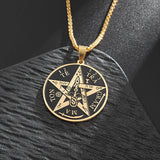 Exquisite Stainless Steel Pattern Witch Knot Pendant Necklace Celtic Knot Lucky Jewelry Christmas Gift for Friends and Family