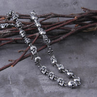 Stainless steel new design men punk skull chain necklace men fashion stainless steel charm bracelet jewelry with wooden box