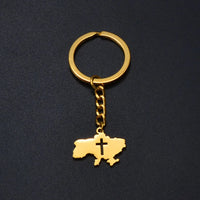 Anniyo Ukrainian Keychain Ukraine Key Ring Ukrainian Jewelry Key Chains for Women Men #000150