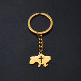 Anniyo Ukrainian Keychain Ukraine Key Ring Ukrainian Jewelry Key Chains for Women Men #000150